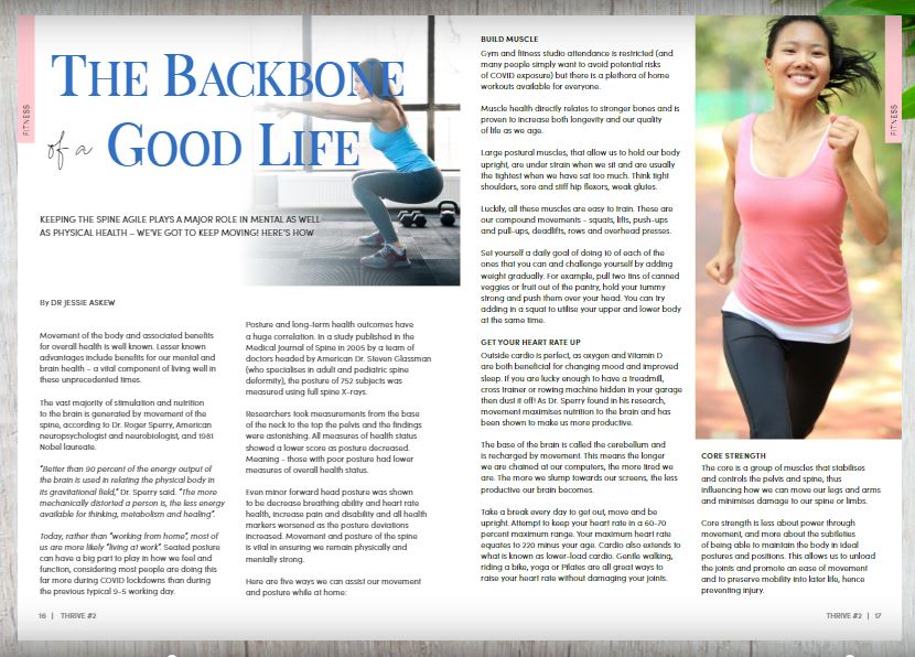 Health and Wellbeing Information in Thrive Magazine, Physiotherapy Townsville